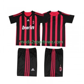 Koszulka AC Milan 2008 2009 Retro Dziecięcy Domowe Stroje Piłkarskie Krótki Rękaw